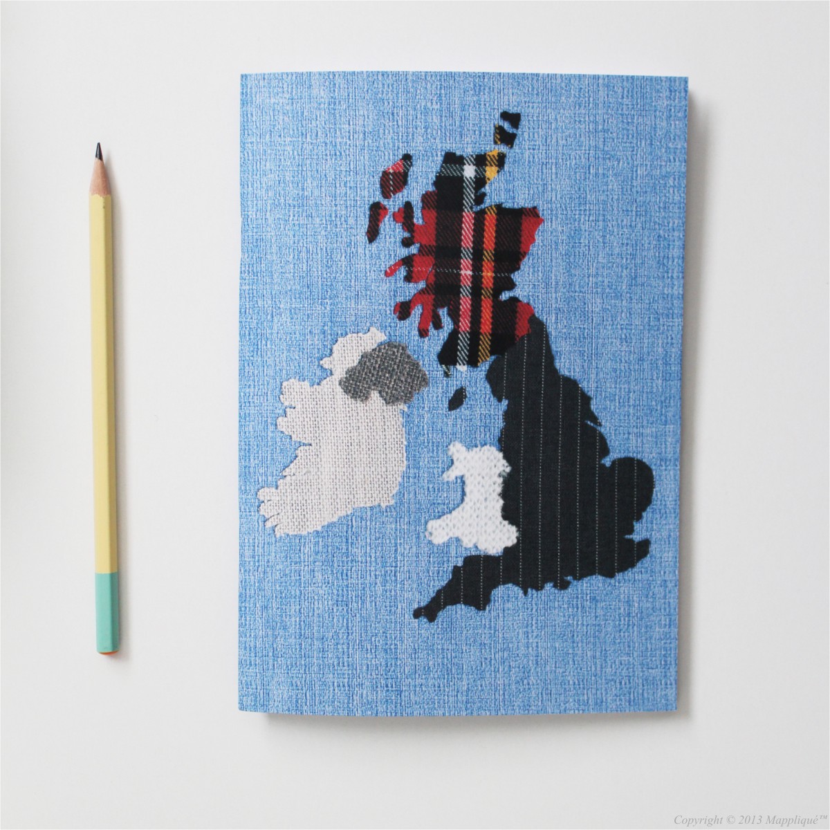 Mappliqué A5 British Isles Notebook