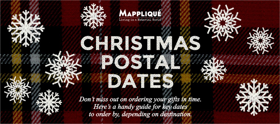 Christmas Postal Dates - Mappliqué - www.mapplique.com